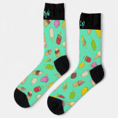Chaussette Chaussettes Motif de crème glacée (Gauche)