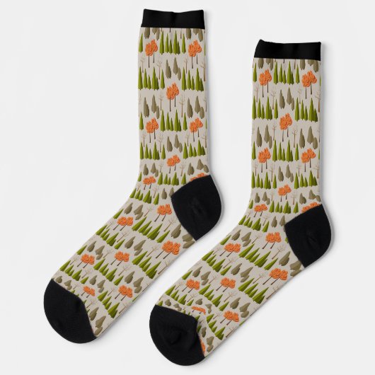 Chaussette Chaussettes Motif de forêt d'automne (Gauche)