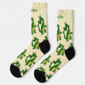 Chaussette Chaussettes motif Dragon Vert (Gauche)