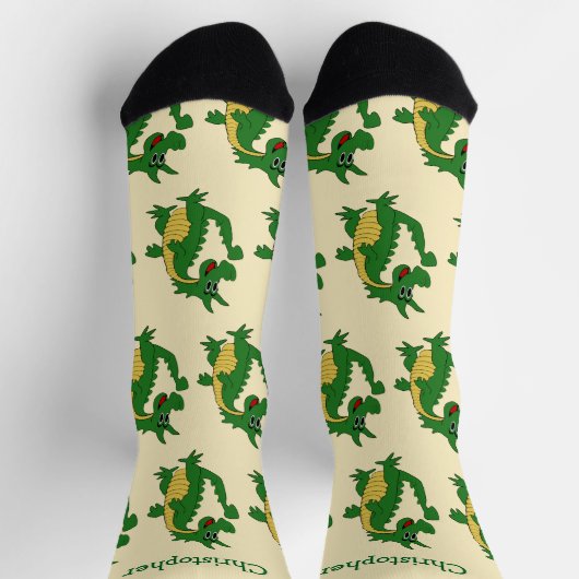 Chaussette Chaussettes motif Dragon Vert (Haut)