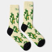 Chaussette Chaussettes motif Dragon Vert (Droite)