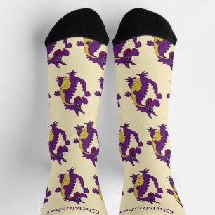 Chaussette Chaussettes motif dragon violet