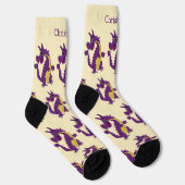 Chaussette Chaussettes motif dragon violet (Droite)