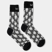 Chaussette Chaussettes Motif en argent Apple (Droite)
