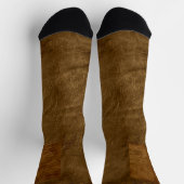 Chaussette Chaussettes Motif en cuir Brown (Haut)