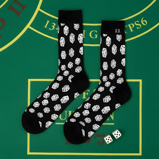 Chaussette Chaussettes Motif Lucky Dice avec Monogramme pour