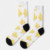 Chaussette Chaussettes motif papillon jaune (Gauche)