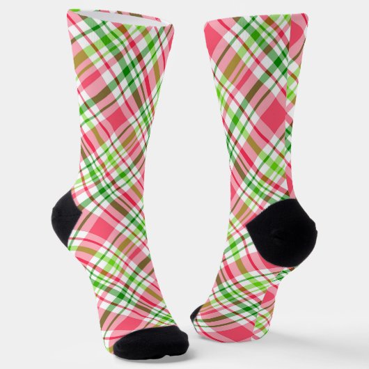 Chaussette Chaussettes Motif rose et vert (Angulaire)