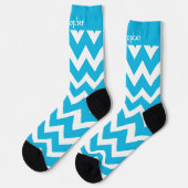 Chaussette Chaussettes motif Zig Zag Bleu (Gauche)