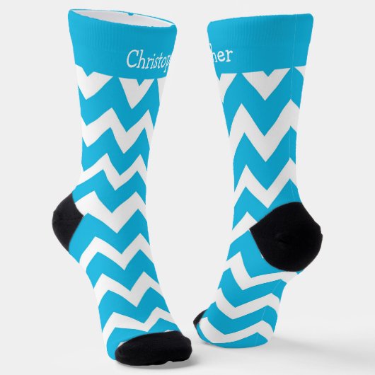 Chaussette Chaussettes motif Zig Zag Bleu (Angulaire)