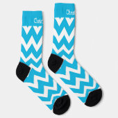 Chaussette Chaussettes motif Zig Zag Bleu (Droite)
