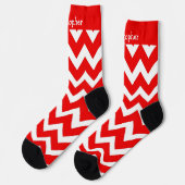 Chaussette Chaussettes motif zig zag rouge (Gauche)