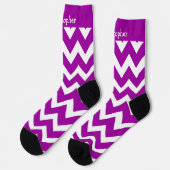 Chaussette Chaussettes motif zig zag violet (Gauche)
