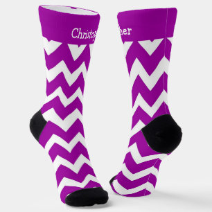 Chaussette Chaussettes motif zig zag violet