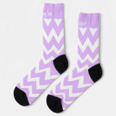 Chaussette Chaussettes motif Zig Zag Violet (Gauche)