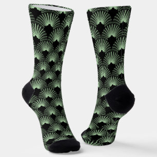 Chaussette Chaussettes Motifs Art déco noir et vert