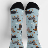 Chaussette Chaussettes Motifs Dachshund Paws et Bones (Haut)