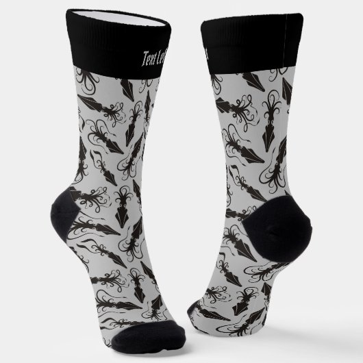 Chaussette Chaussettes Motifs de calmar noir (Angulaire)