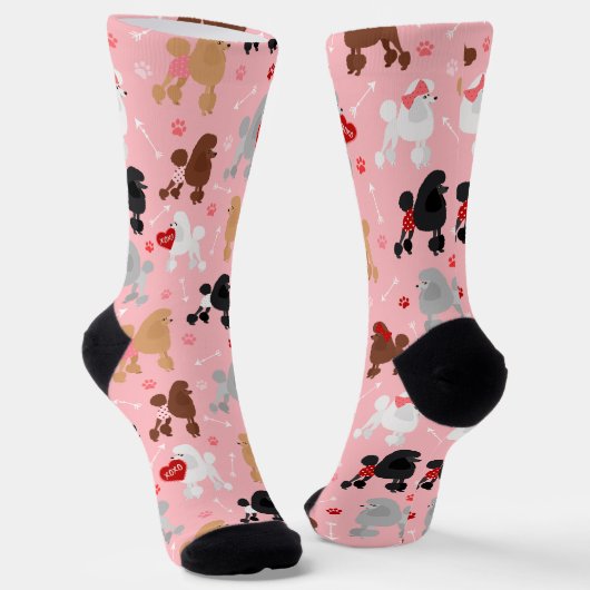 Chaussette Chaussettes Motifs de caniche Valentine (Angulaire)