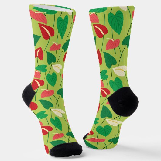Chaussette Chaussettes motifs de fleurs flamingo colorées (Angulaire)