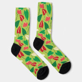 Chaussette Chaussettes motifs de fleurs flamingo colorées (Droite)