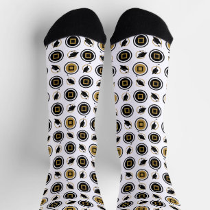 Chaussette Chaussettes Motifs de la casquette noire et d'or