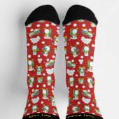 Chaussette Chaussettes Motifs de pingouins de Noël (Haut)