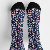 Chaussette Chaussettes Motifs d'équipage rose violet or (Haut)