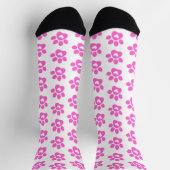 Chaussette Chaussettes Motifs Empreintes de pattes roses (Haut)