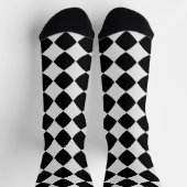 Chaussette Chaussettes motifs en diamant noir et blanc (Haut)