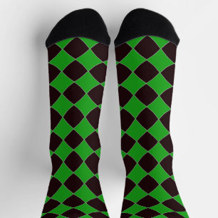 Chaussette Chaussettes motifs en diamant vert et brun