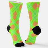 Chaussette Chaussettes motifs en Jacquard orange et vert (Angulaire)
