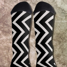 chaussettes motifs en zigzag noir&blanc