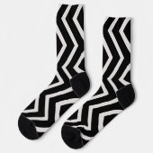 Chaussette chaussettes motifs en zigzag noir&blanc (Gauche)