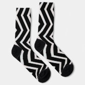 Chaussette chaussettes motifs en zigzag noir&blanc (Droite)
