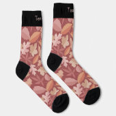 Chaussette Chaussettes Motifs Feuilles de Marsala (Droite)