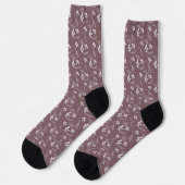 Chaussette Chaussettes Motifs Feuilles Doodle (Gauche)