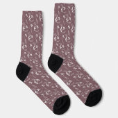 Chaussette Chaussettes Motifs Feuilles Doodle (Droite)