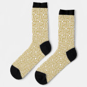 Chaussette Chaussettes Motifs géométriques blanches en or (Gauche)