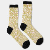 Chaussette Chaussettes Motifs géométriques blanches en or (Droite)