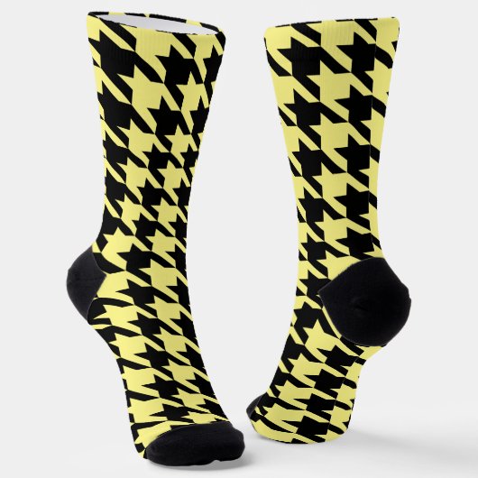 Chaussette Chaussettes motifs Houndstooth noir et jaune (Angulaire)