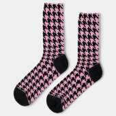 Chaussette Chaussettes motifs Houndstooth noir et rose (Gauche)