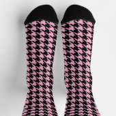 Chaussette Chaussettes motifs Houndstooth noir et rose (Haut)