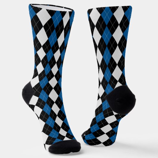 Chaussette Chaussettes Motifs Jacquards BLEUS ET NOIR OCÉAN (Angulaire)