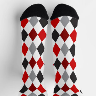 Chaussette Chaussettes Motifs Raider Red et Black Jacquard