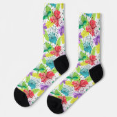 Chaussette Chaussettes motifs sans couture pour fleurs tropic (Gauche)