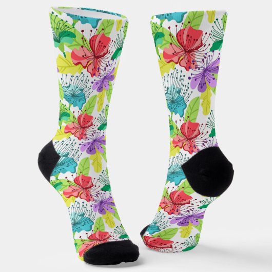 Chaussette Chaussettes motifs sans couture pour fleurs tropic (Angulaire)
