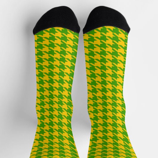 Chaussette Chaussettes motifs Vert Et Jaune Houndstooth (Haut)