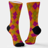 Chaussette Chaussettes motifs violet et vert Jacquard (Angulaire)