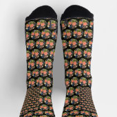 Chaussette Chaussettes noires Bouquet de fleurs (Haut)